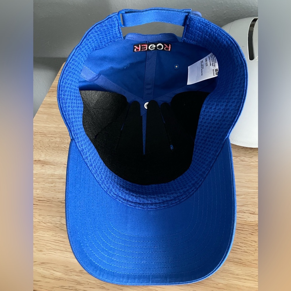 Uniqlo Roger Federer Tennis Hat Cap in RARE Blue NWOT Gorgeous OOP Velcro Strap - Picture 11 of 11